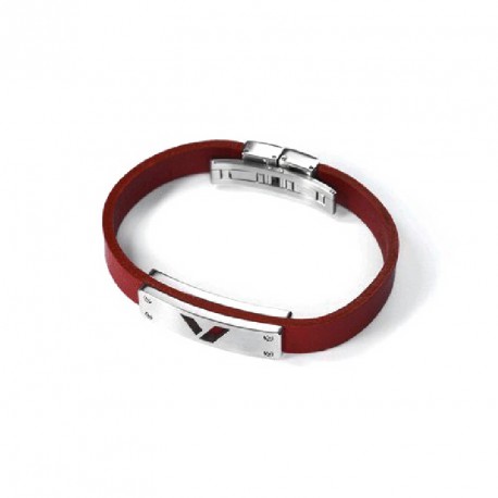 VICEROY STAINLESS STEEL LEATHER BRACELET-7004P01019